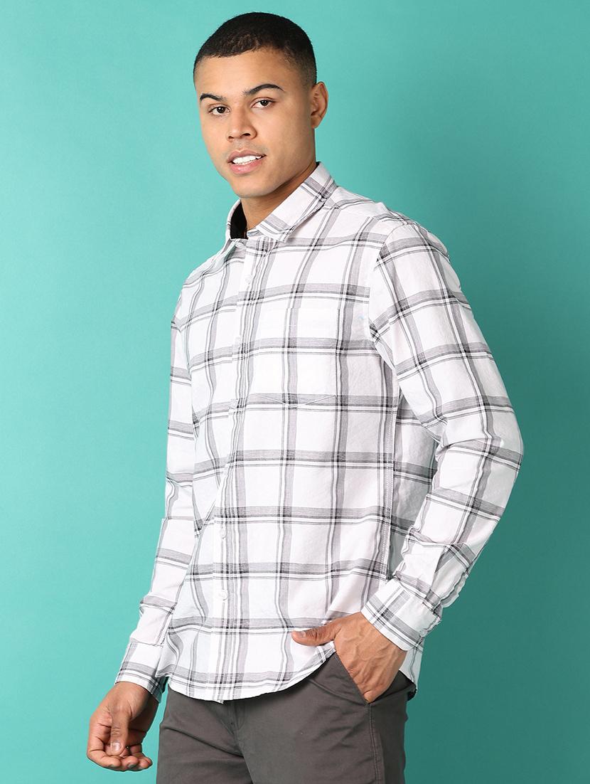 men collared checks casual shirt - 21509472 - Standard Image - 1