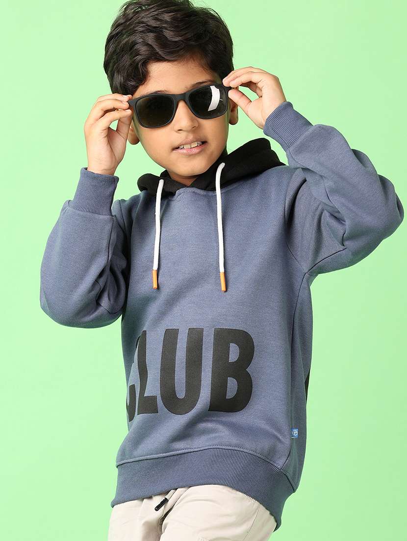 boys typographic long sleeve hooded sweatshirt - 21509479 -  Standard Image - 1