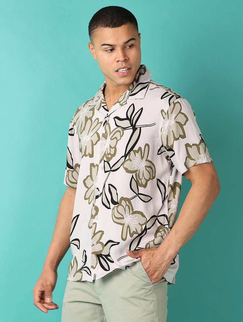 men collared printed casual shirt - 21509489 -  Standard Image - 1
