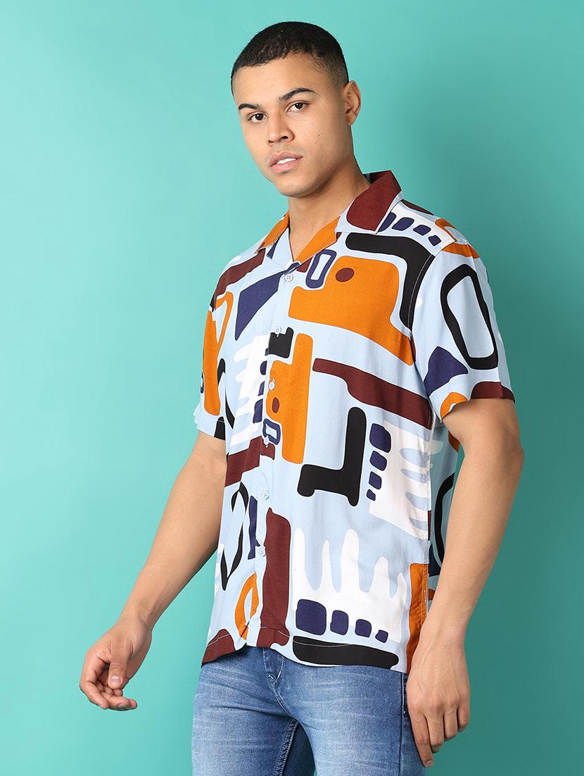 men collared printed casual shirt - 21509490 -  Standard Image - 1
