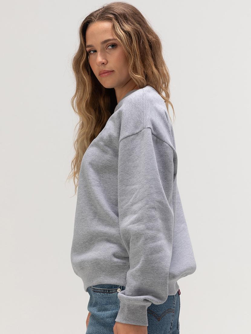 women grey fleece plain sweatshirt - 21509916 - Standard Image - 1