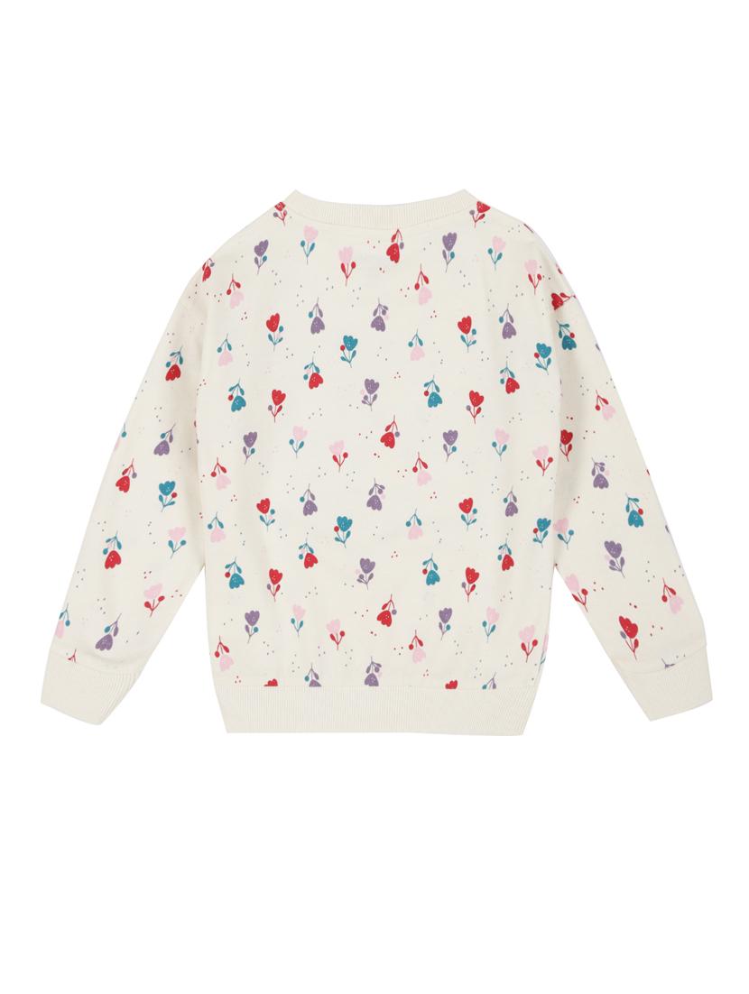 girls white cotton all over print sweatshirt - 21509930 -  Standard Image - 1