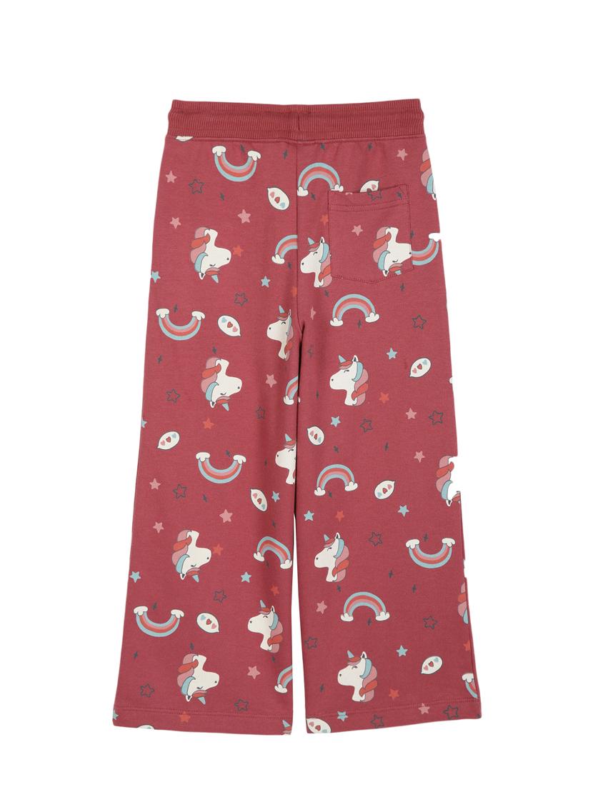 girls peach printed fur casual trouser - 21509941 - Standard Image - 1