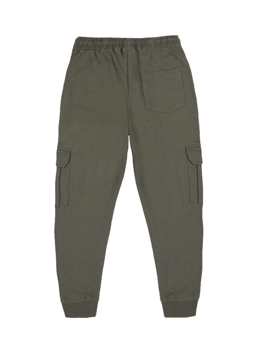 boys green cotton track pant - 21509953 -  Standard Image - 1