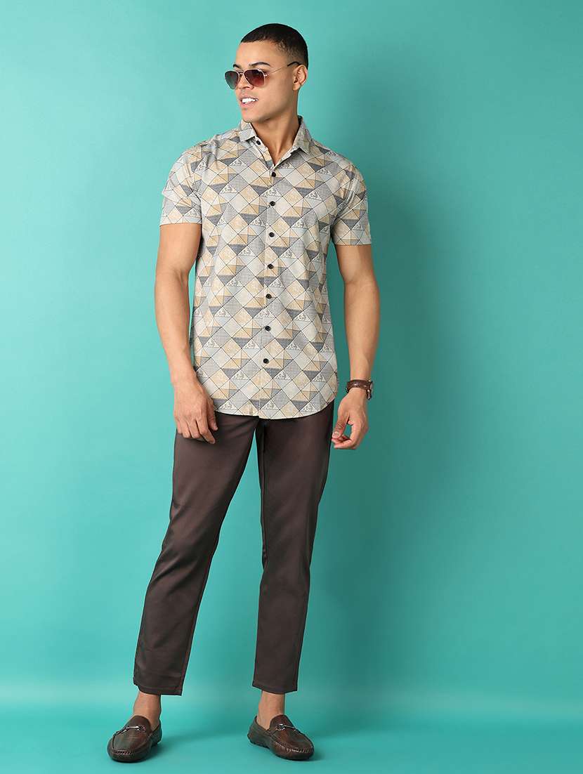 men mid-rise solid chinos casual trouser - 21509981 -  Standard Image - 4