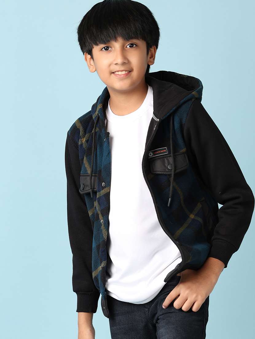 boys checkered long sleeve zipper sweatshirt - 21510009 -  Standard Image - 1