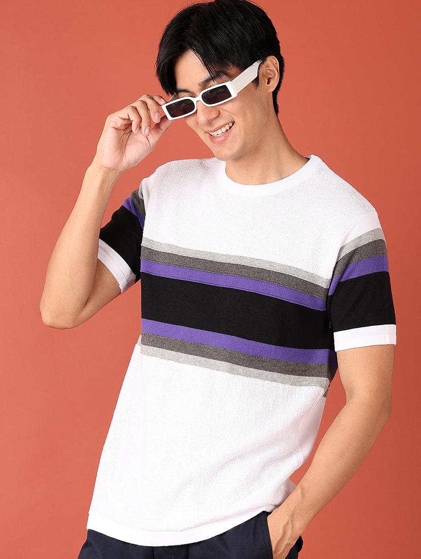 men color block short sleeve t-shirt - 21510045 -  Standard Image - 1