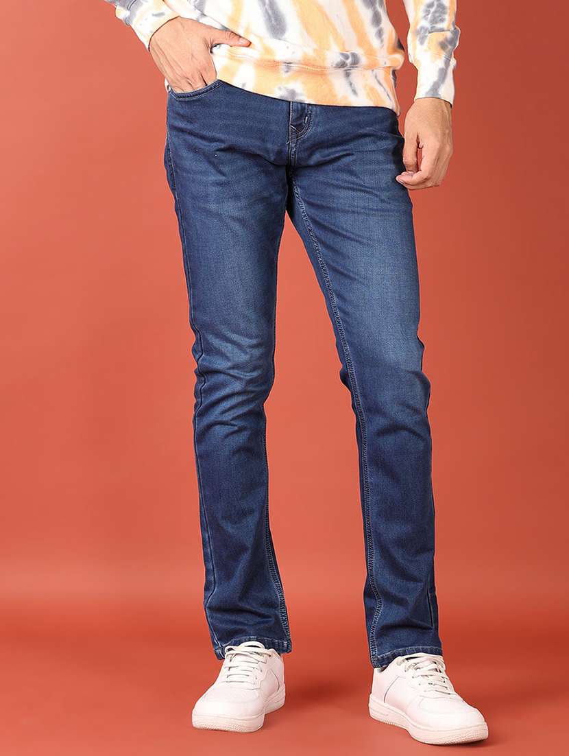 men solid mid rise slim fit jean - 21510070 -  Standard Image - 1