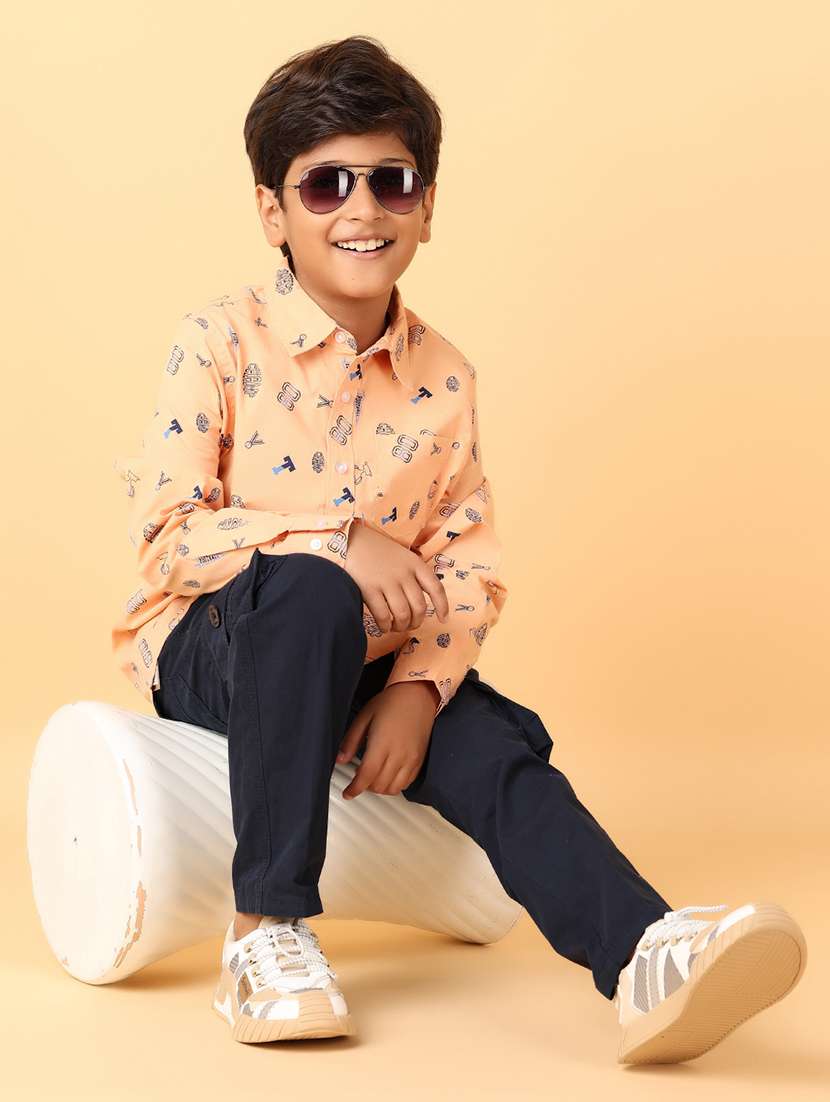 boys solid mid rise cargo - 21510103 -  Standard Image - 4