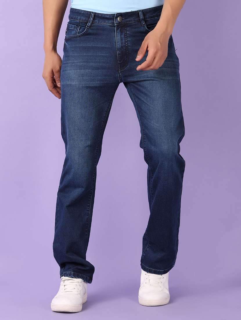 men solid mid rise relaxed fit jean