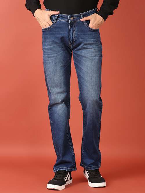 men solid mid rise relaxed fit jean - 21510132 - Standard Image - 0