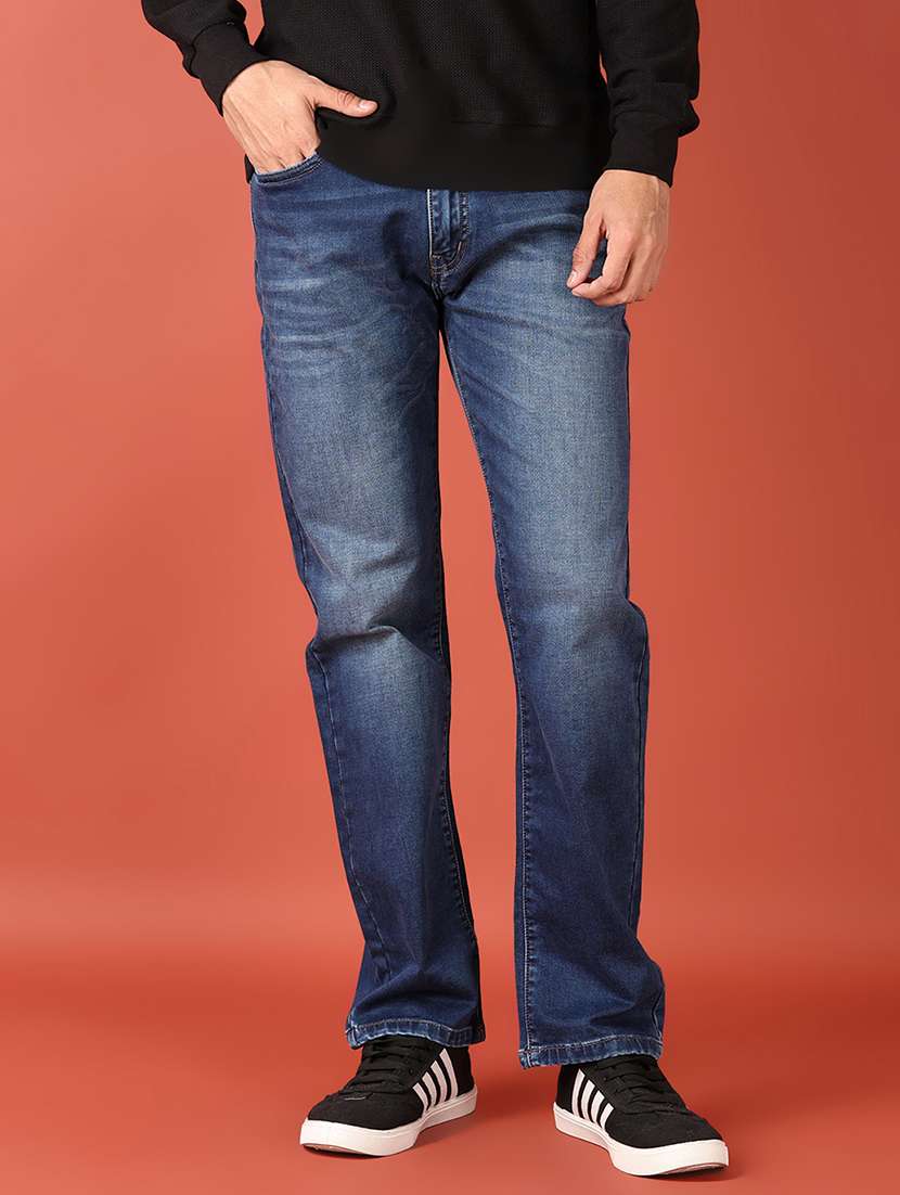 men solid mid rise relaxed fit jean - 21510132 - Standard Image - 1