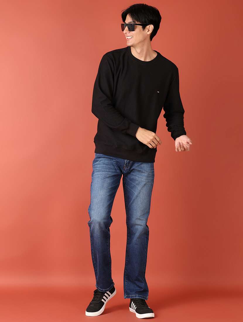 men solid mid rise relaxed fit jean - 21510132 - Standard Image - 4