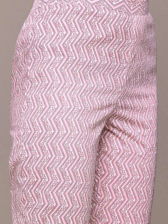 women round neck printed kurta pant set - 21510393 - Standard Image - 4