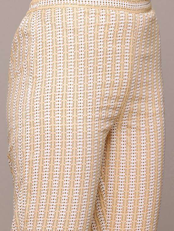 women round neck printed kurta pant set - 21510394 -  Standard Image - 4