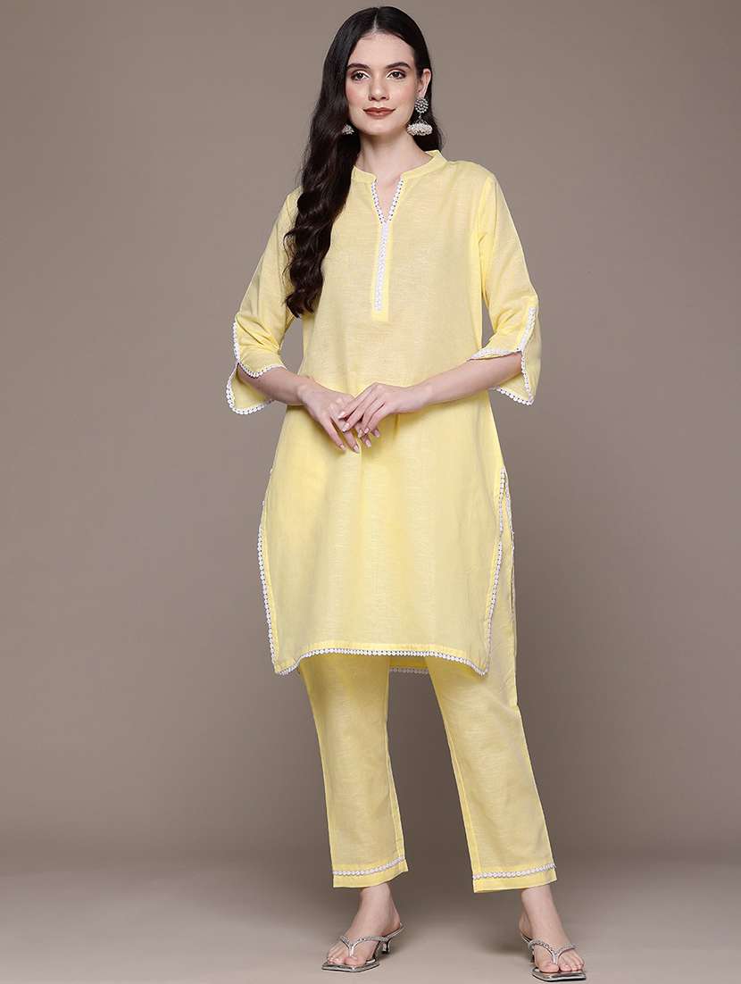 women yellow co-ord set - 21510411 -  Standard Image - 1