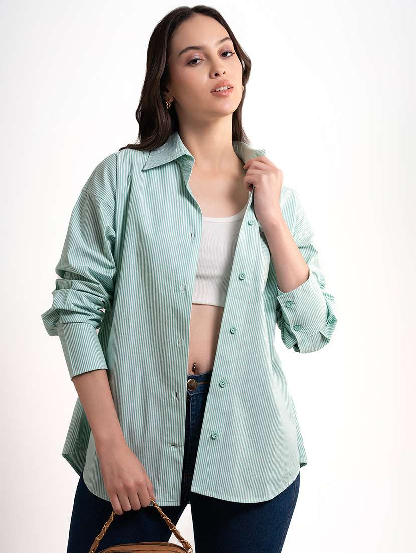 women shirt collar self-designed oversized shirt