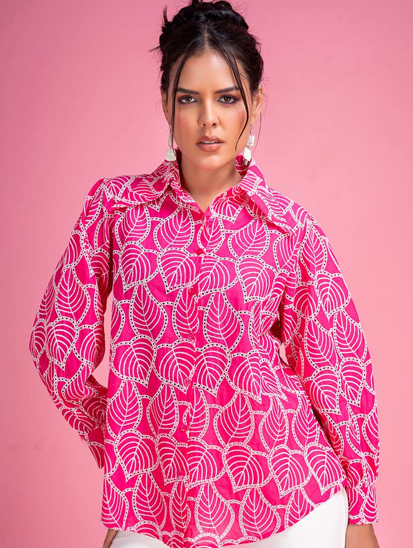 women shirt collar self-designed oversized shirt