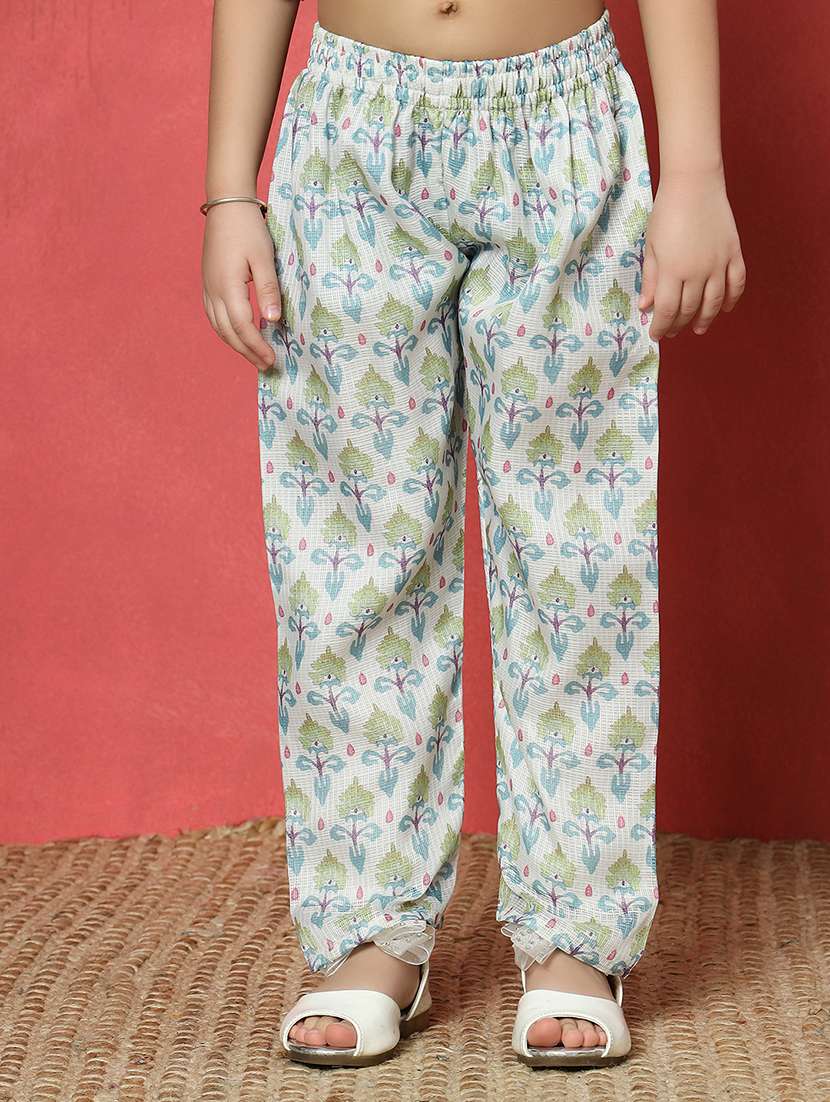 girls green cotton kurta pant set  - 21510503 -  Standard Image - 4