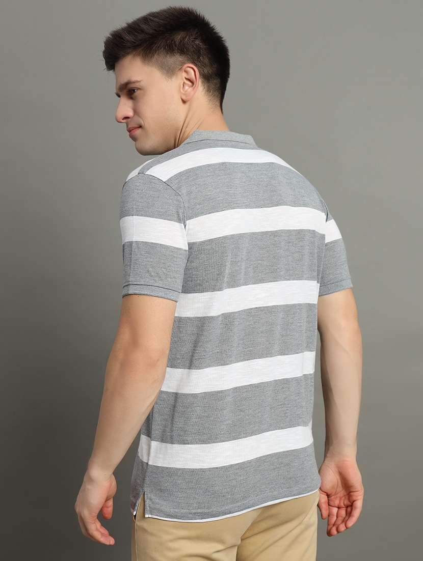 men stripes polo neck t-shirts - 21510526 -  Standard Image - 1