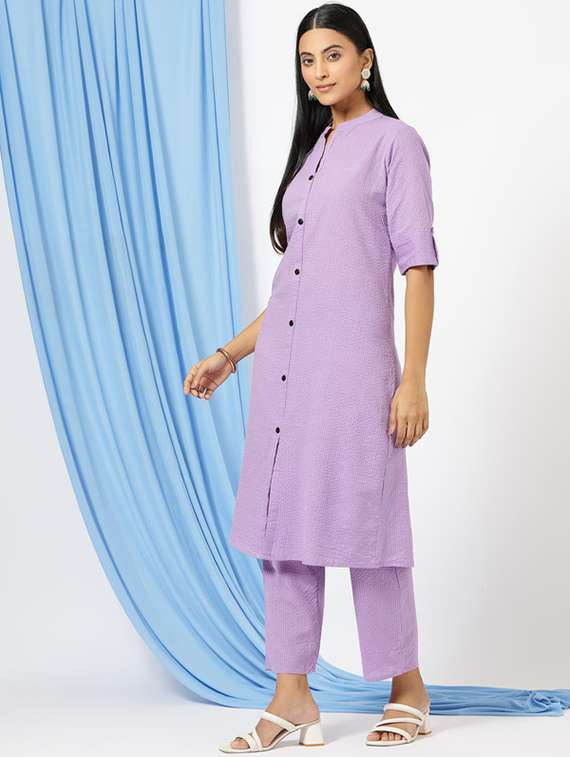 women striped short sleeves co-ord set - 21510551 - Standard Image - 1