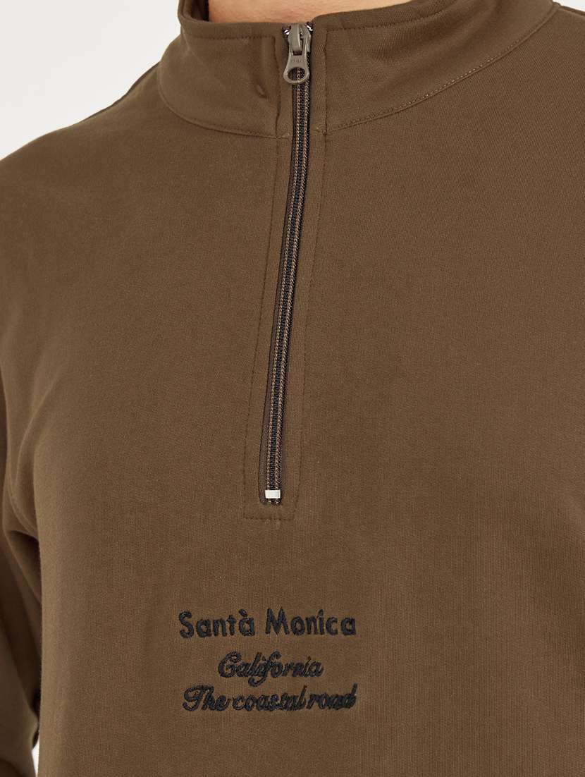 women brown front print sweatshirt - 21510646 -  Standard Image - 1