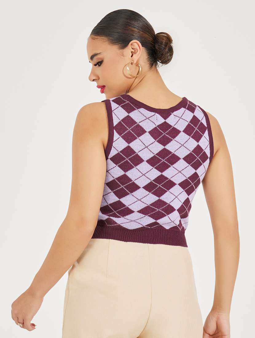 women purple self-designed cardigan - 21510709 -  Standard Image - 1