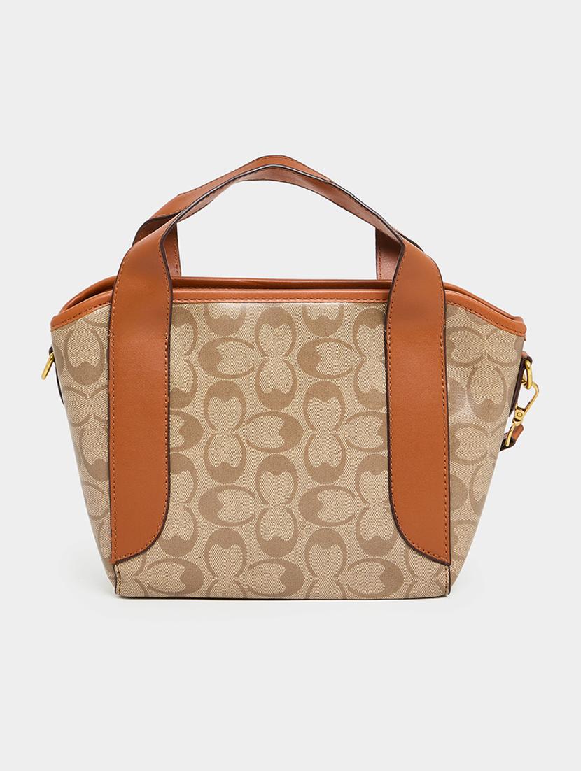 women brown printed handbag - 21510724 - Standard Image - 1