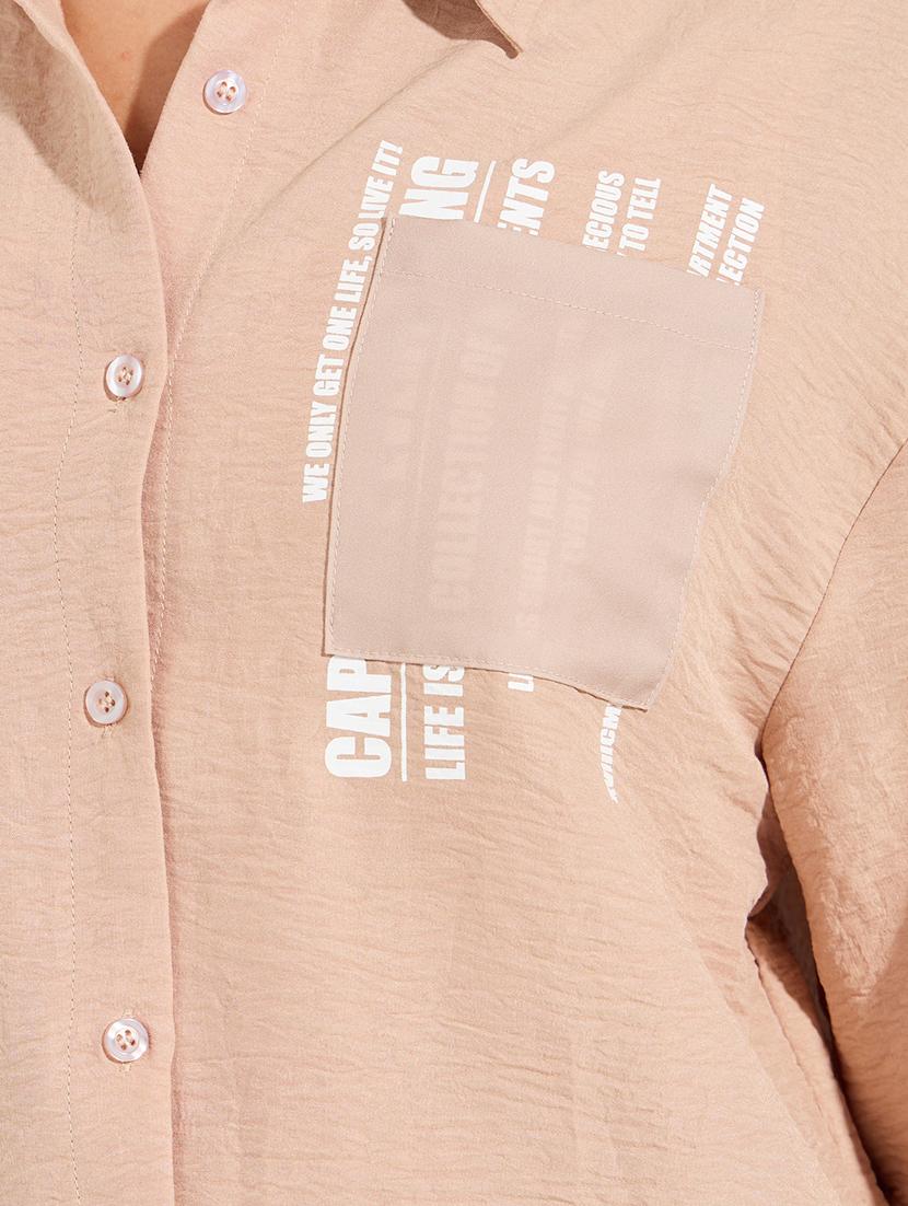 women brown typography oversized shirt - 21510746 - Standard Image - 4