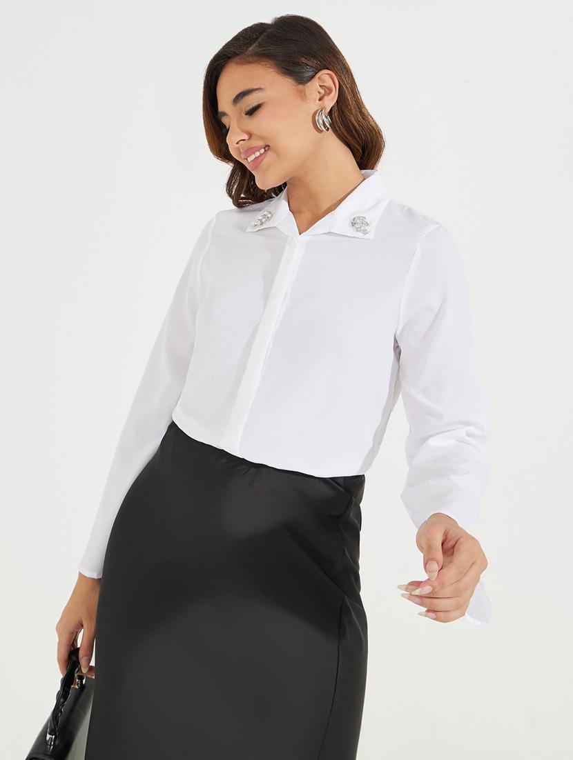 women off white solid regular shirt - 21510749 - Zoom Image - 0