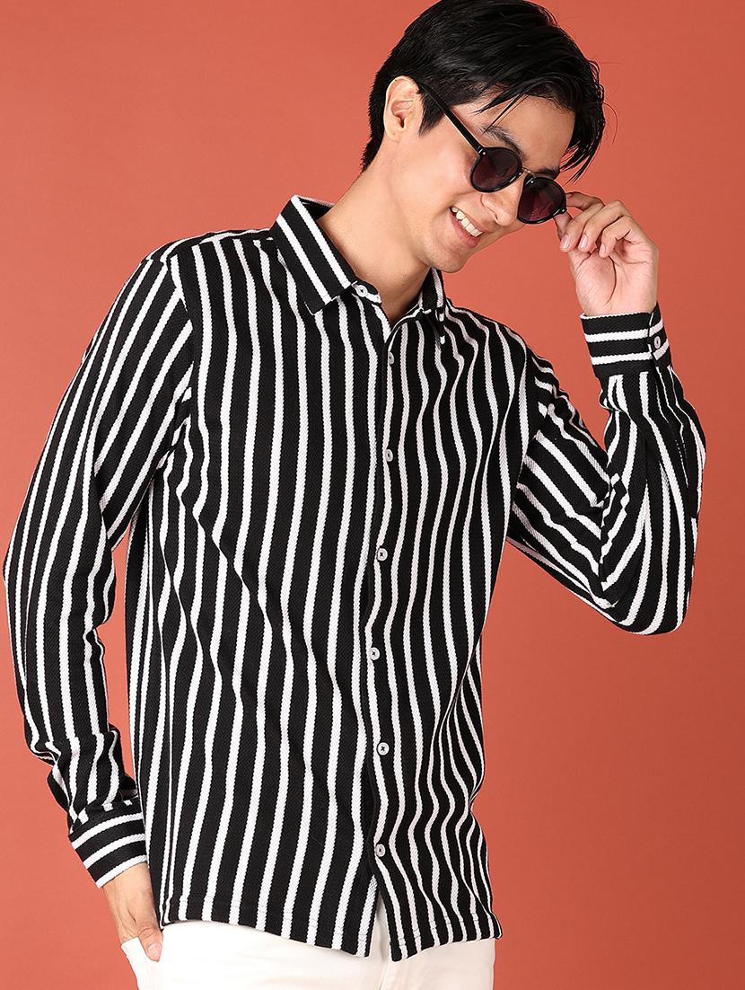men stripes long sleeve casual shirt - 21510776 -  Standard Image - 1
