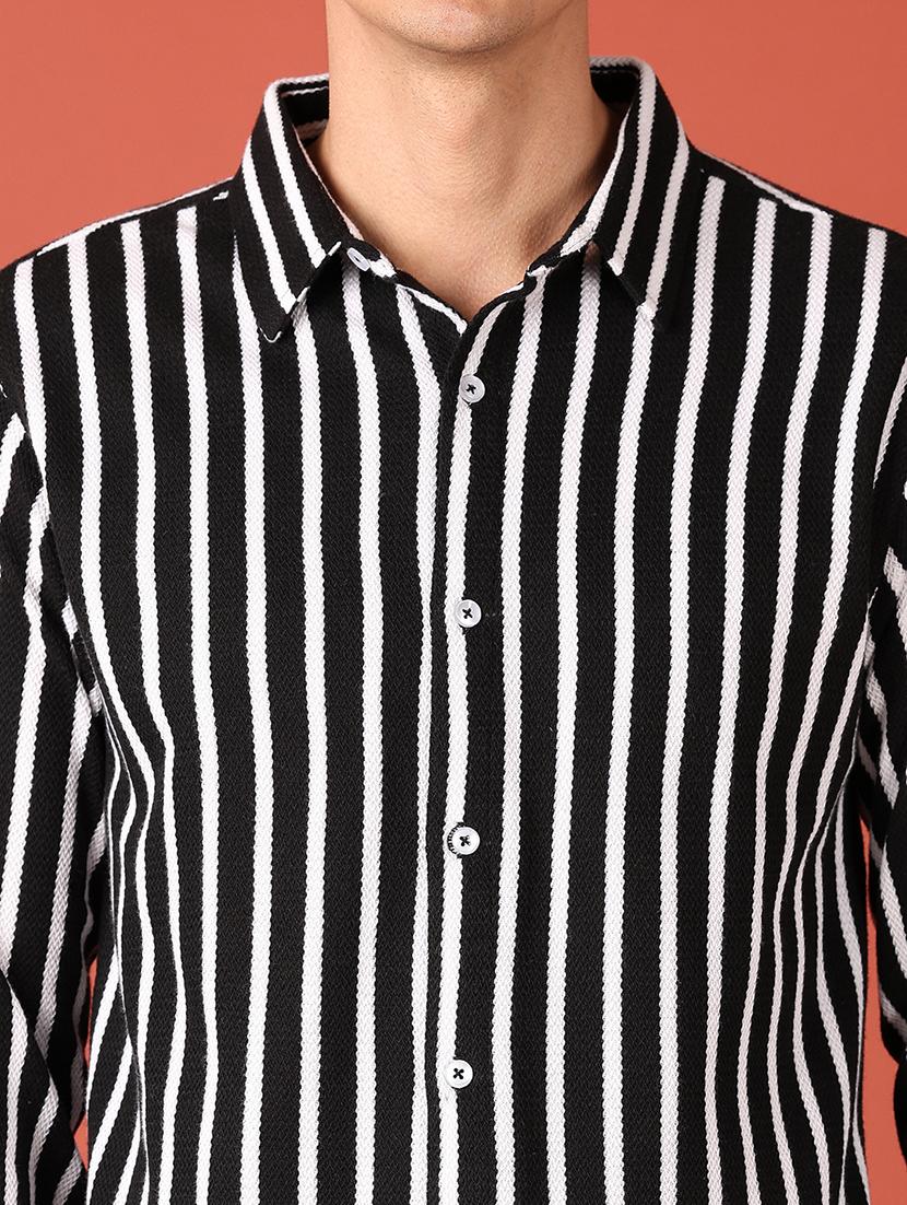 men stripes long sleeve casual shirt - 21510776 - Standard Image - 4