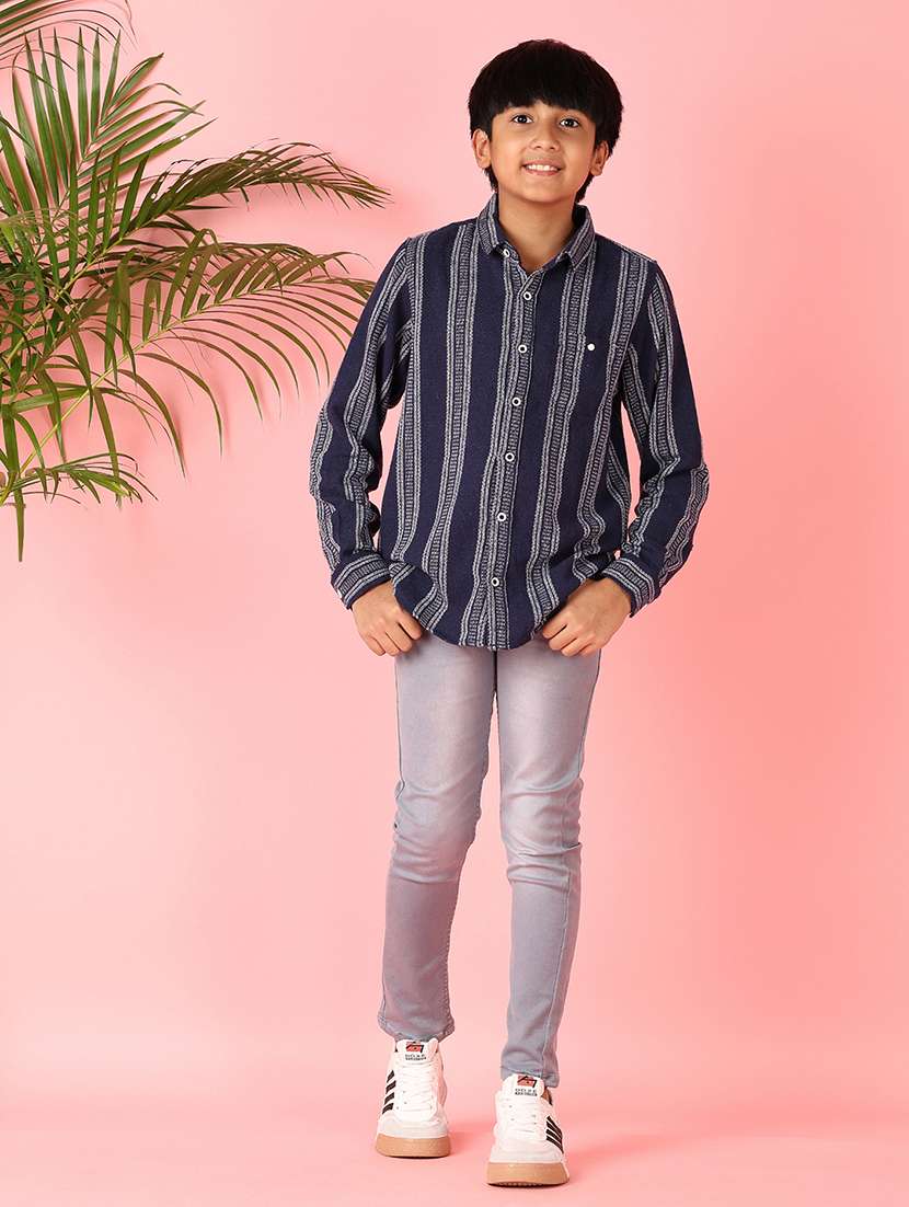 boys striped long sleeve casual shirt - 21510821 -  Standard Image - 4
