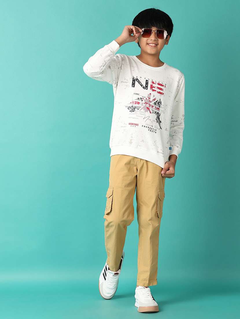 boys solid mid rise cargo - 21510897 -  Standard Image - 4