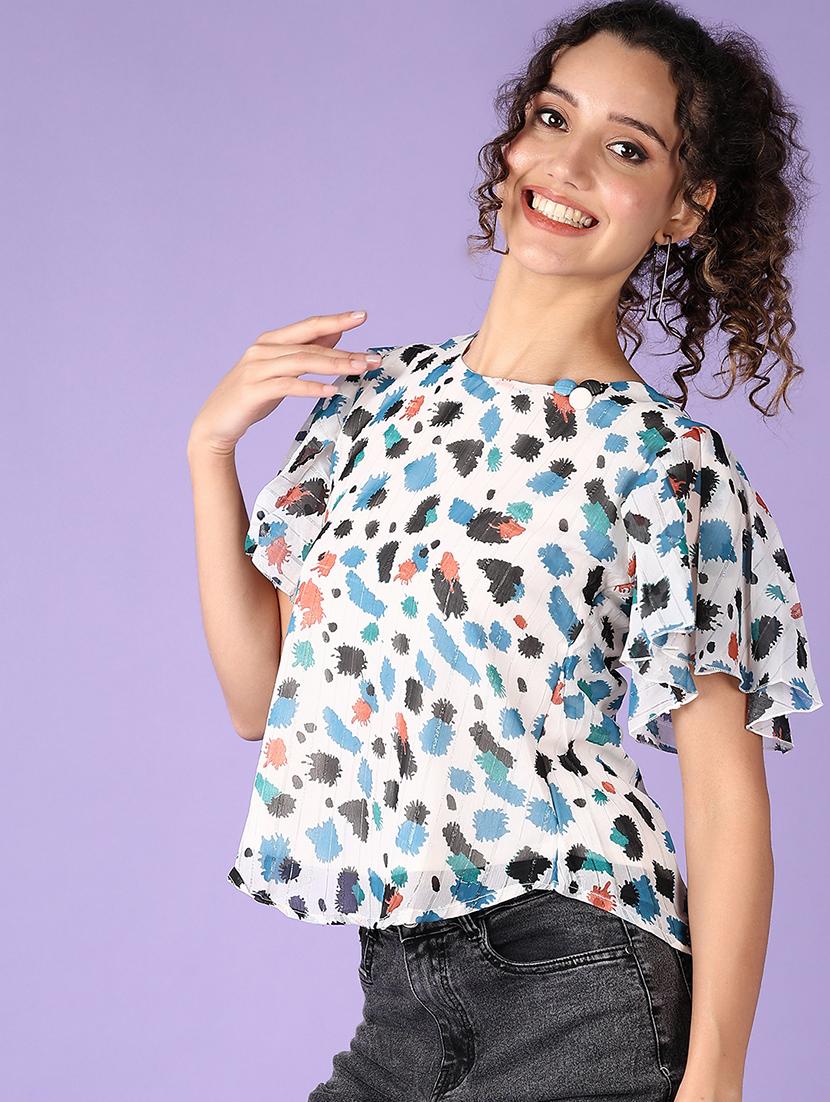women printed round neck regular top - 21510898 -  Standard Image - 1