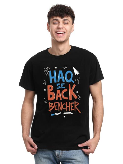 men black front print short sleeves t-shirt - 21511215 -  Standard Image - 0