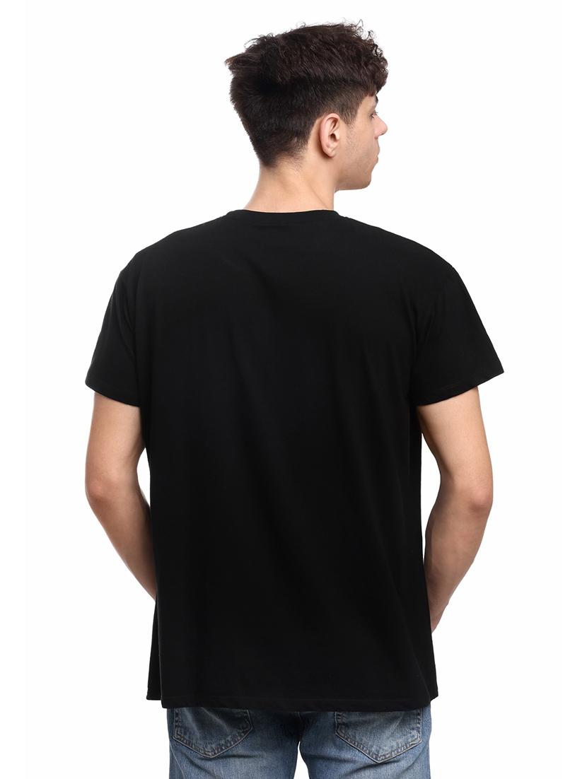 men black front print short sleeves t-shirt - 21511215 -  Standard Image - 1