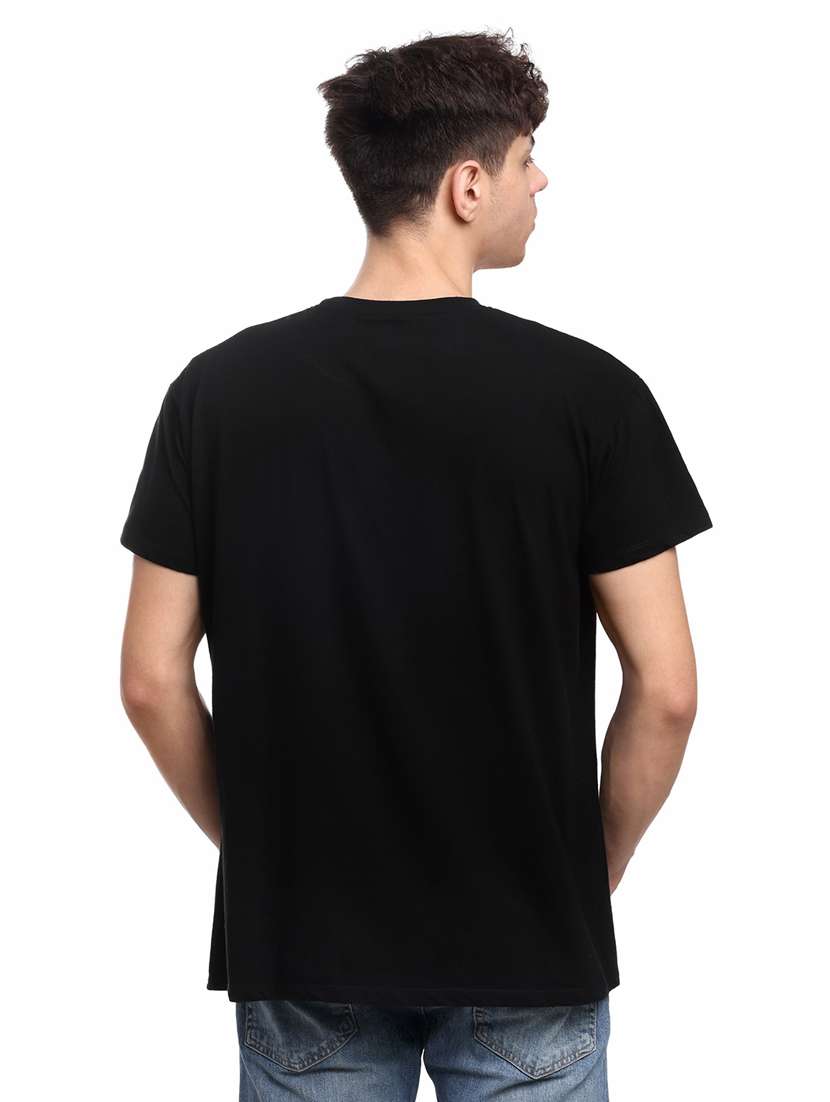 men black front printed regular t-shirt - 21511240 -  Standard Image - 1