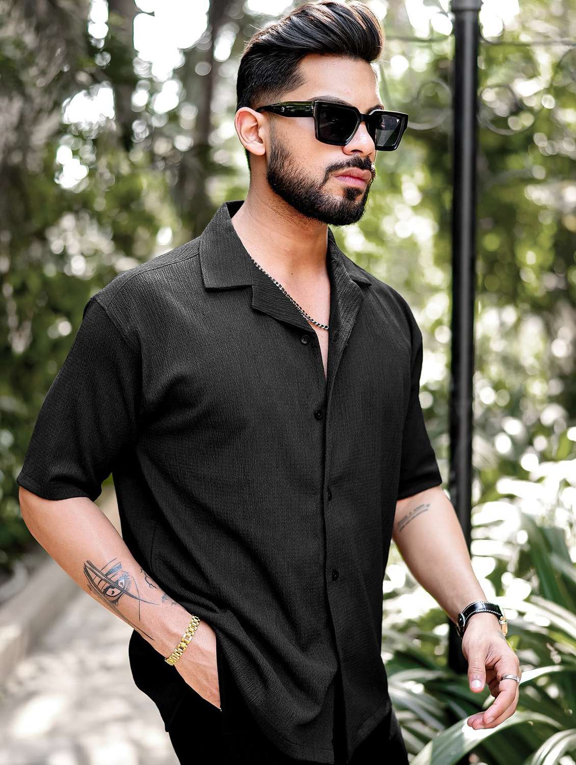 women black short sleeves solids casual shirts - 21511353 -  Standard Image - 1