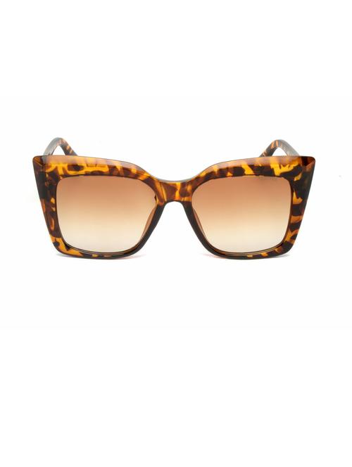 brown tortoise cat eye full plastic unisex sunglasses - 21511537 -  Standard Image - 0