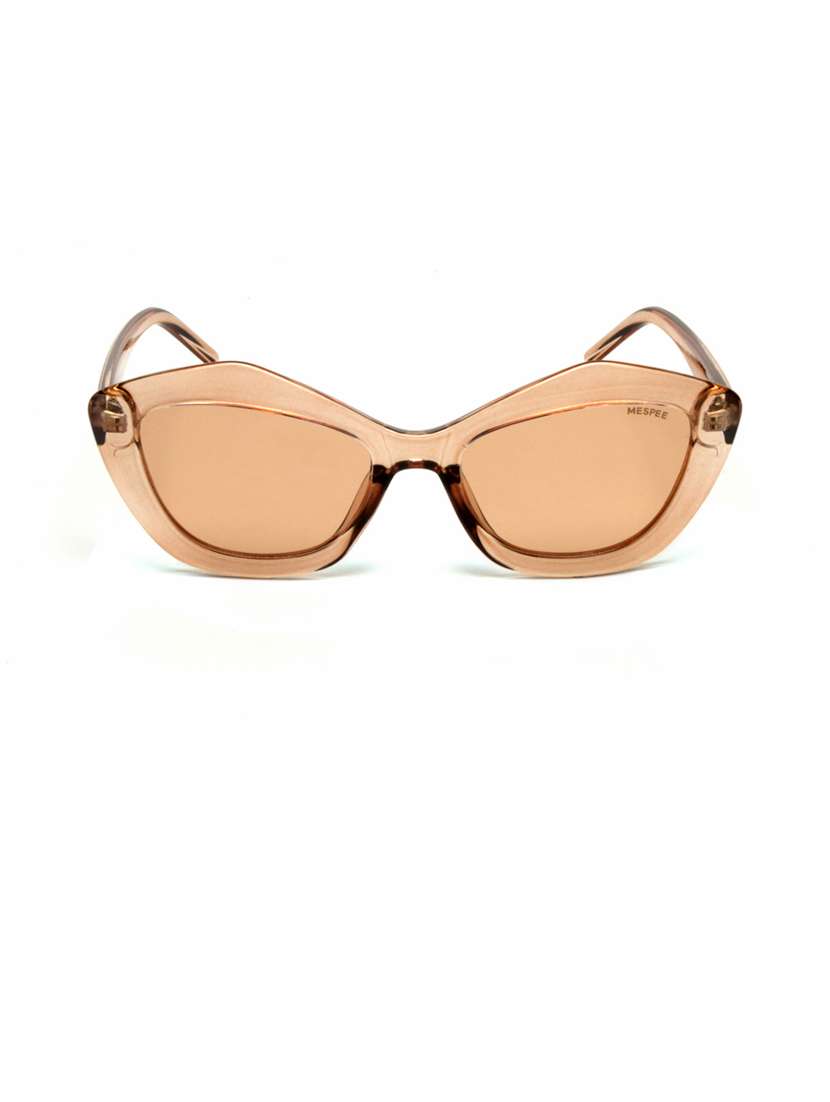 brown clear cat eye full plastic unisex sunglasses