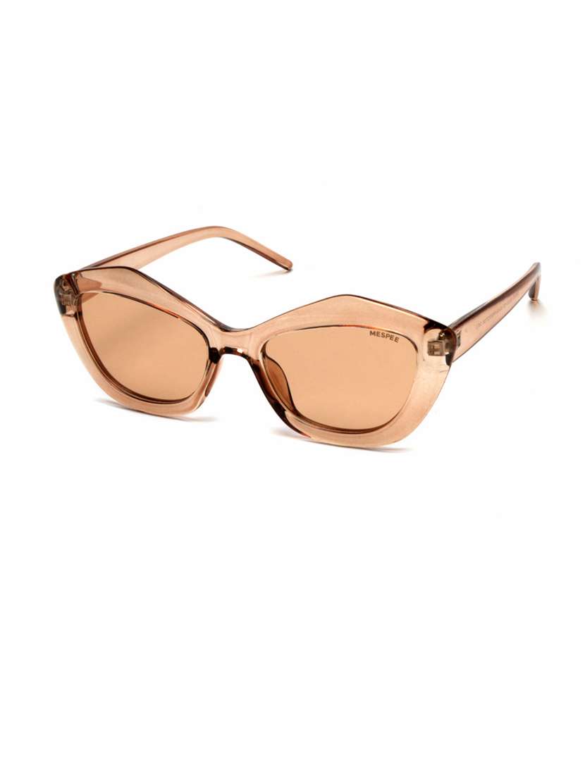 brown clear cat eye full plastic unisex sunglasses - 21511565 -  Standard Image - 1