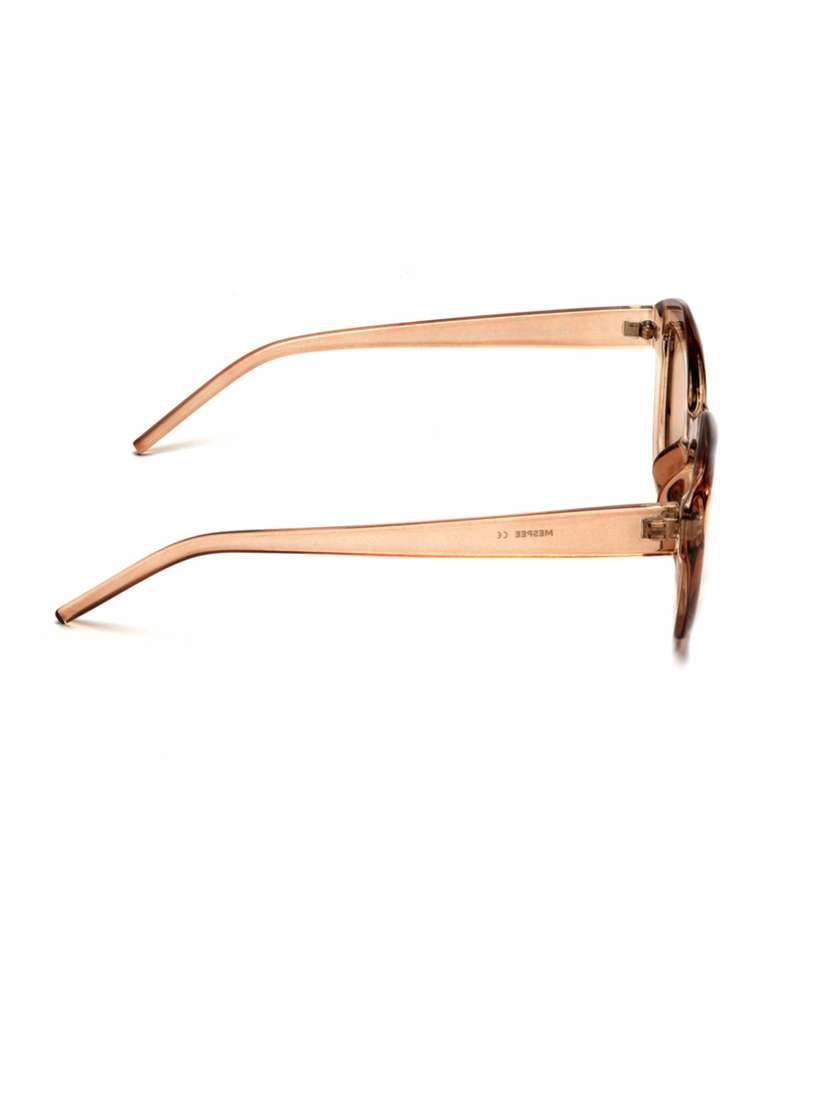 brown clear cat eye full plastic unisex sunglasses - 21511565 - Standard Image - 4