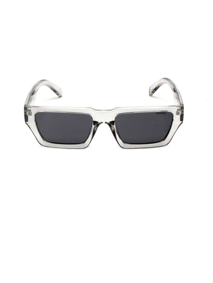 clear rectangular full plastic unisex sunglasses