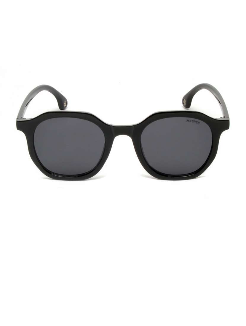 black round full plastic unisex sunglasses