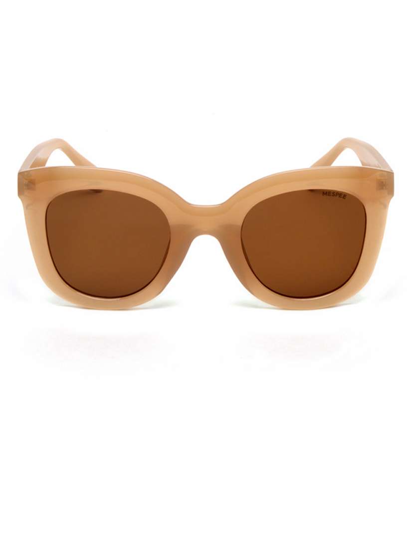 brown oval full plastic unisex sunglasses