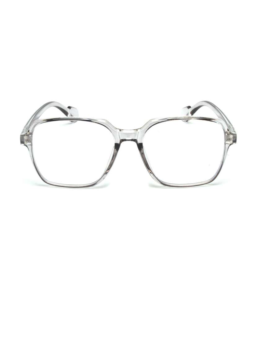 clear square full plastic unisex sunglasses