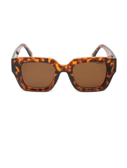 tortoise rectangular full plastic unisex sunglasses - 21511628 - Standard Image - 0