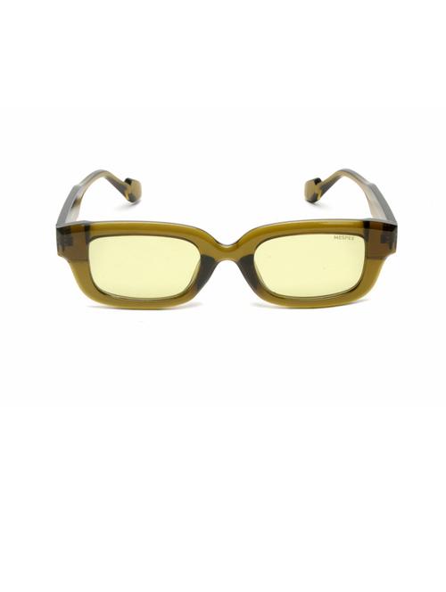 green rectangular full plastic unisex sunglasses - 21511632 -  Standard Image - 0