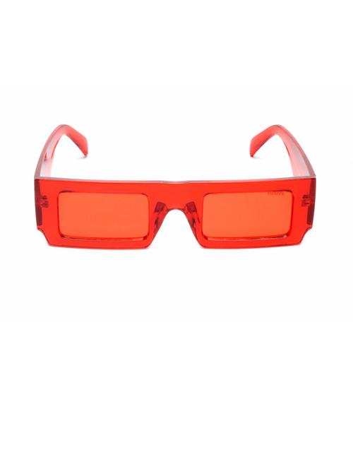 red rectangular full plastic unisex sunglasses - 21511638 - Standard Image - 0